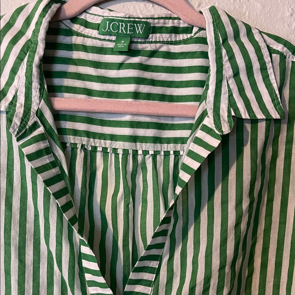 J. Crew Cotton voile tunic cover-up with side ties in stripe - Picture 5 of 10